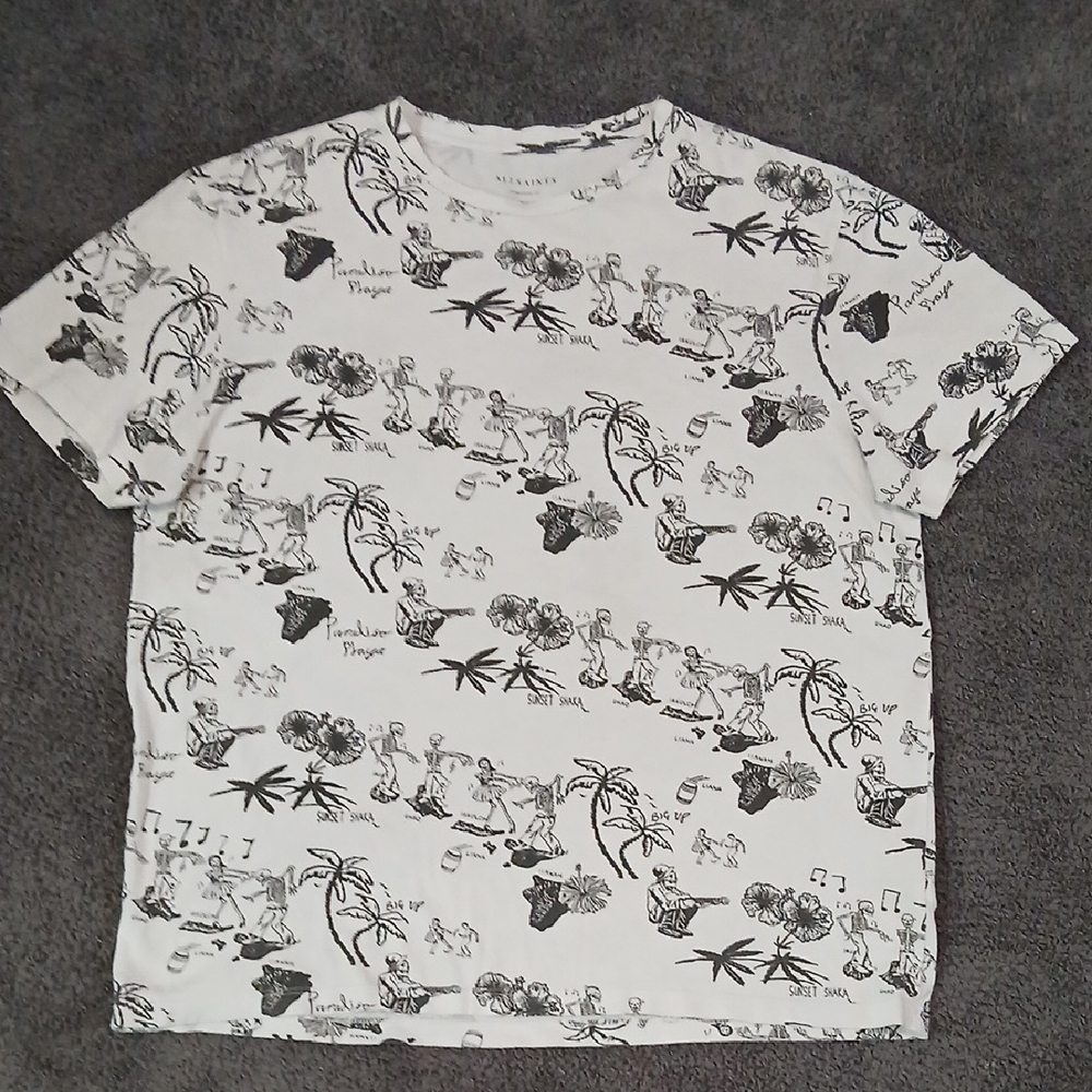 All Saints White Graphic T-Shirt